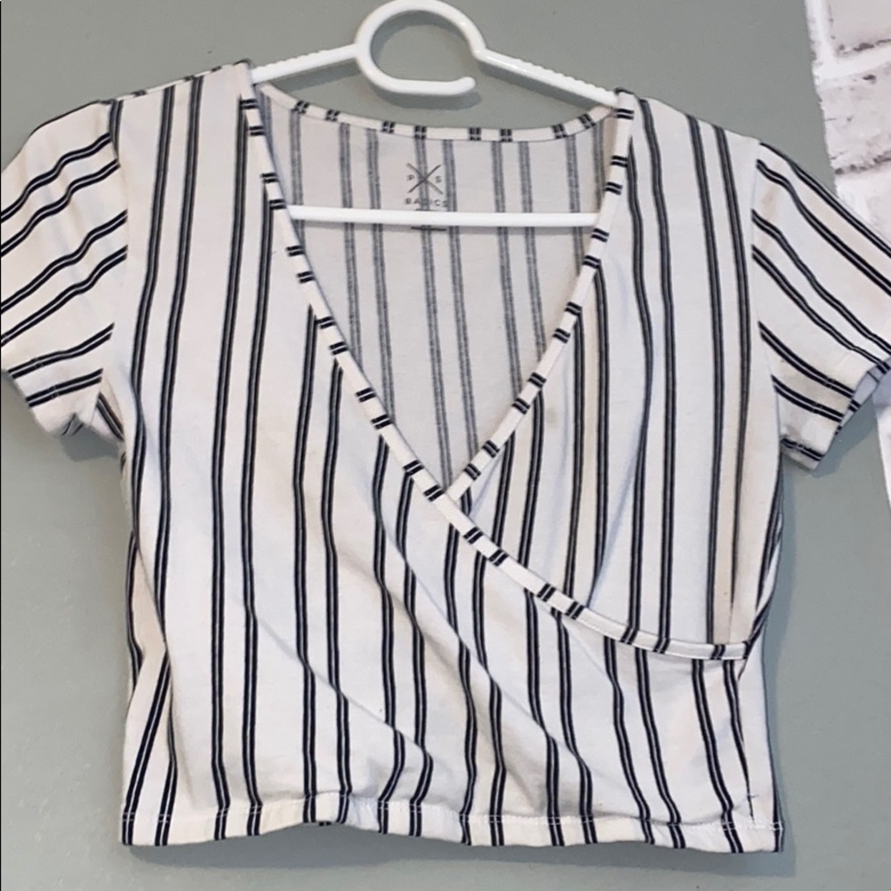 pasun wrap  white / navy striped top !